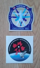 TWO STICKERS Space Shuttle CHALLENGER '84 GARNEAU AND Canadian Astronauts NASA