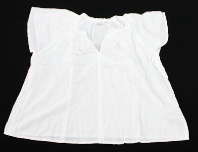 Gap Women's Solid Splitneck Short Flutter Sleeve Top EJ3 White Medium NWT