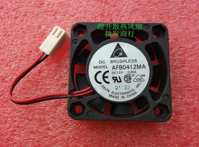 Delta AFB0412MA DC12V 0.10A 4010 40*40*10MM 2pin Double Ball Bearing Cooling Fan - Image 2 of 3