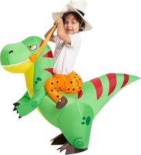 Spooktacular Creations Inflatable Costume for Kids, Riding a Green Dinosaur Cost