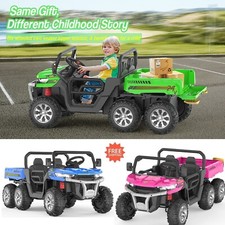 24V Kids 2 Seater Ride On Car Electric Truck Tractor Trailer Dump Bed 3 Speed RC