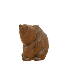 JIRO HIKIMA Wooden Carved Bear 1994 Size H 4.7 x W 4.7 in 500g