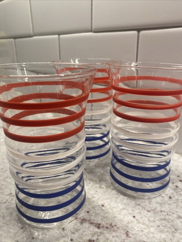 Vasos/vasos/bebidas planos Anchor Hocking rojos, blancos y azules - Imagen 5 de 5
