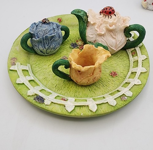 Miniature Children's Tea Set Lot of 40 Pieces Christmas Spring Ark Flowers Apple - Picture 4 of 15
