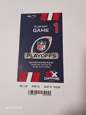 2017 Tom Brady New England Patriots AFC Divisional Game Ticket Stub 1/13/2018
