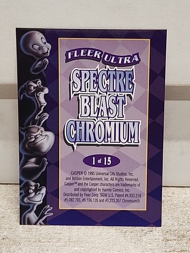 Casper 1995 Fleer Ultra Spectre-Blast Chromium Card 1 Casper - Picture 2 of 2