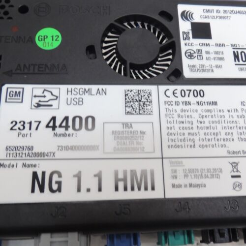 23174400 HMI Control Module w/Navigation 2014 Chevy Impala Middle East - Picture 2 of 2