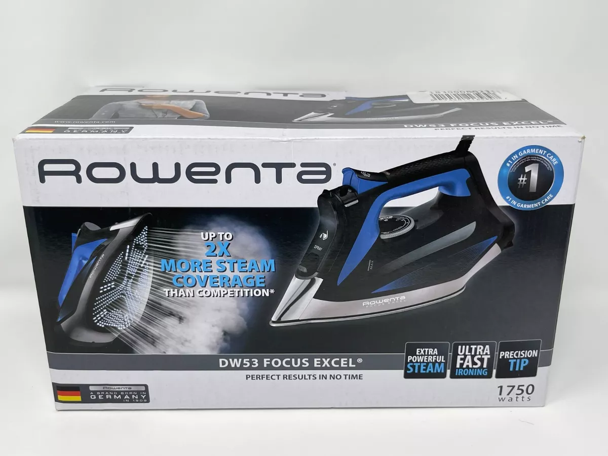 Rowenta DW5360 Focus Xcel Iron 1750 Watt wit Steam boost Anti Drip 400 Hole Blue