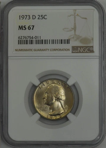 1973-D Washington Quarter 25c MS67 NGC 945353-23Q