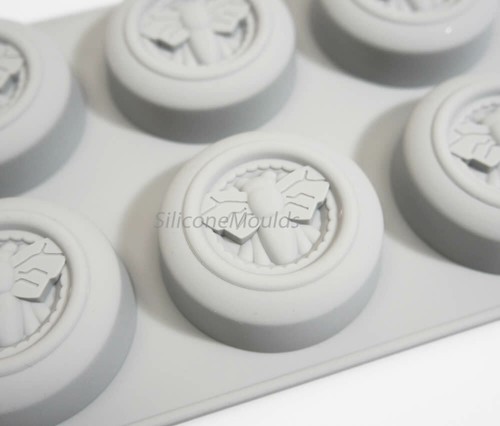 Molde circular de jabón para hornear cera de abejas miel de 6 celdas 42 ml vol. Derretimiento de cera - Imagen 5 de 5