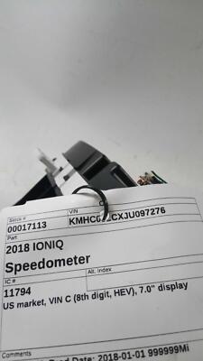 Used Speedometer Gauge fits: 2018 Hyundai Ioniq US market VIN C 8th digit HEV 7.
