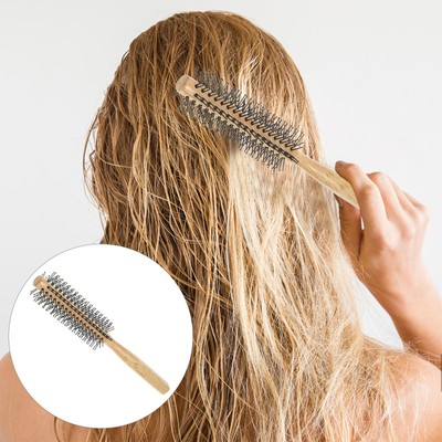  Mini Round Brush Short Handle Rat Curling Comb Efficient Hair Travel