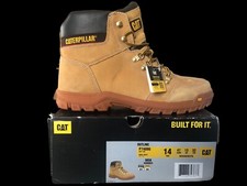 Men Caterpillar Outline Soft Toe Work Boot Honey Brand New In Box With Tags 14