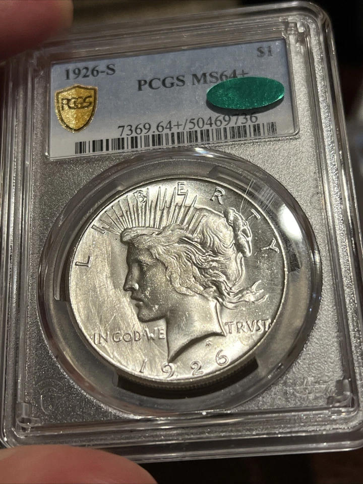 1926-S Peace Dollar MS-64 + PCGS CAC Overpolished Die Obverse! Amazing Looking - Image 4 of 4