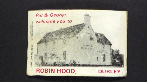 Matchbox Label Pub Pat & George @ The Robin Hood Durley Hampshire MQ990