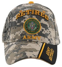 NEW US ARMY RETIRED ROUND SIDE CAMO BALL CAP HAT ACU CAMO