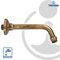 Tecuro Universal 45° Brausearm Ø 20 Mm FüR Kopfbrausen LäNge 180 Mm, Bronciert