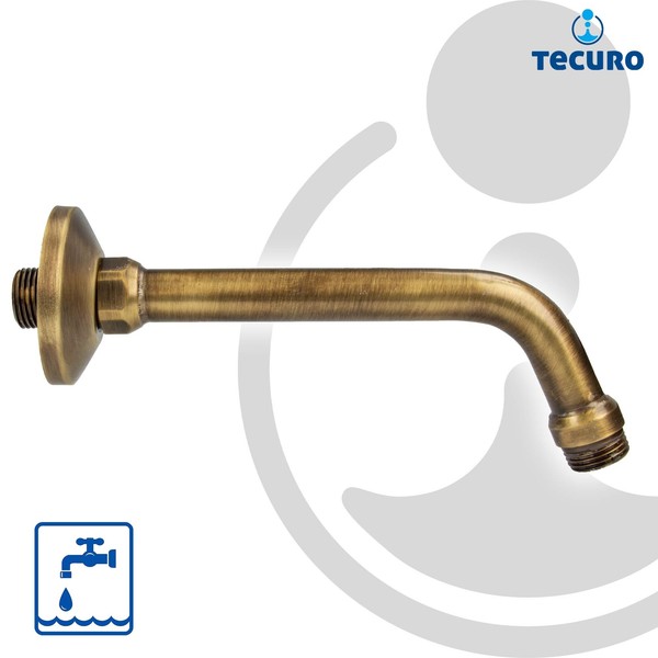 Tecuro Universal 45° Brausearm Ø 20 Mm FüR Kopfbrausen LäNge 180 Mm, Bronciert-image