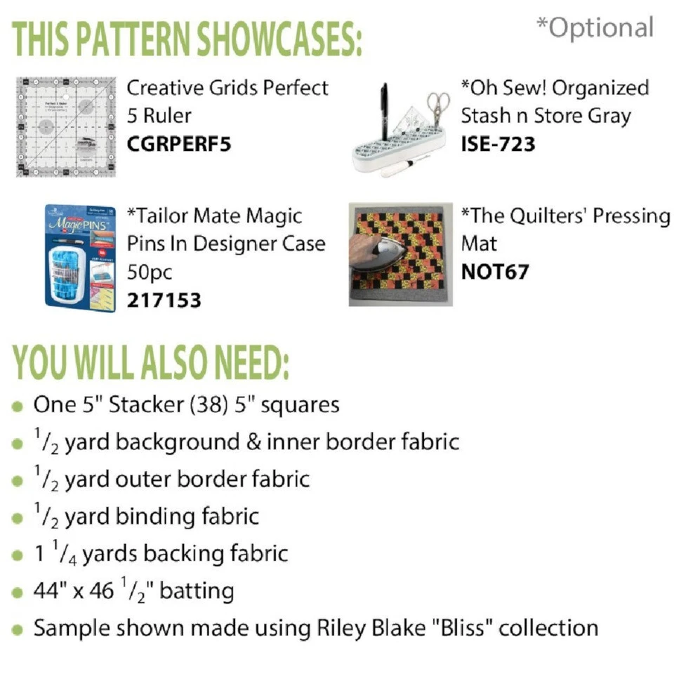 Cut Loose Press Charm Pack Stones Quilt Pattern - Image 3 of 4