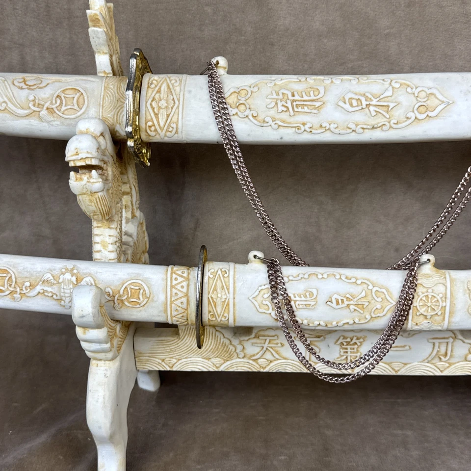 武士武士武士 2 件套 + 立式亚洲树脂装饰中国龙展示 — 第 4/4 张图片