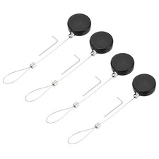1.8ft Retractable Cable Security Lock with Latch Wrench, Black, 4 Pack