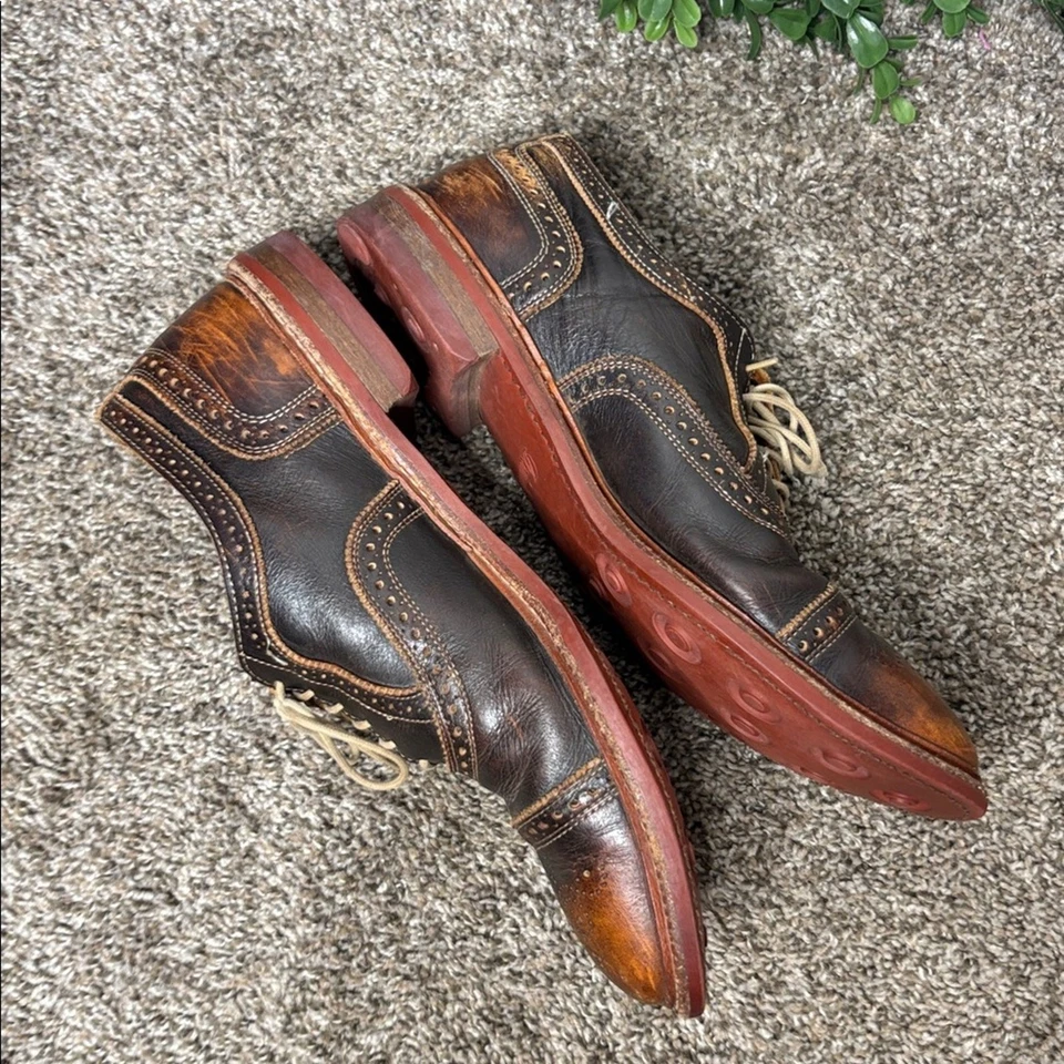 Allen Edmonds Strandmok Oxford with Dainite Rubber Sole Brown Saddle Sz 12D - Image 3 of 4
