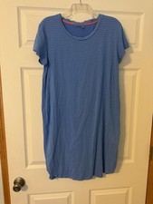 Fresh Produce Blue Striped Dress Size Medium Made in USA