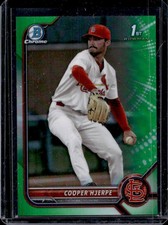 2022 Bowman Draft Cooper Hjerpe Chrome Green Refractor 1st #/99 Cardinals