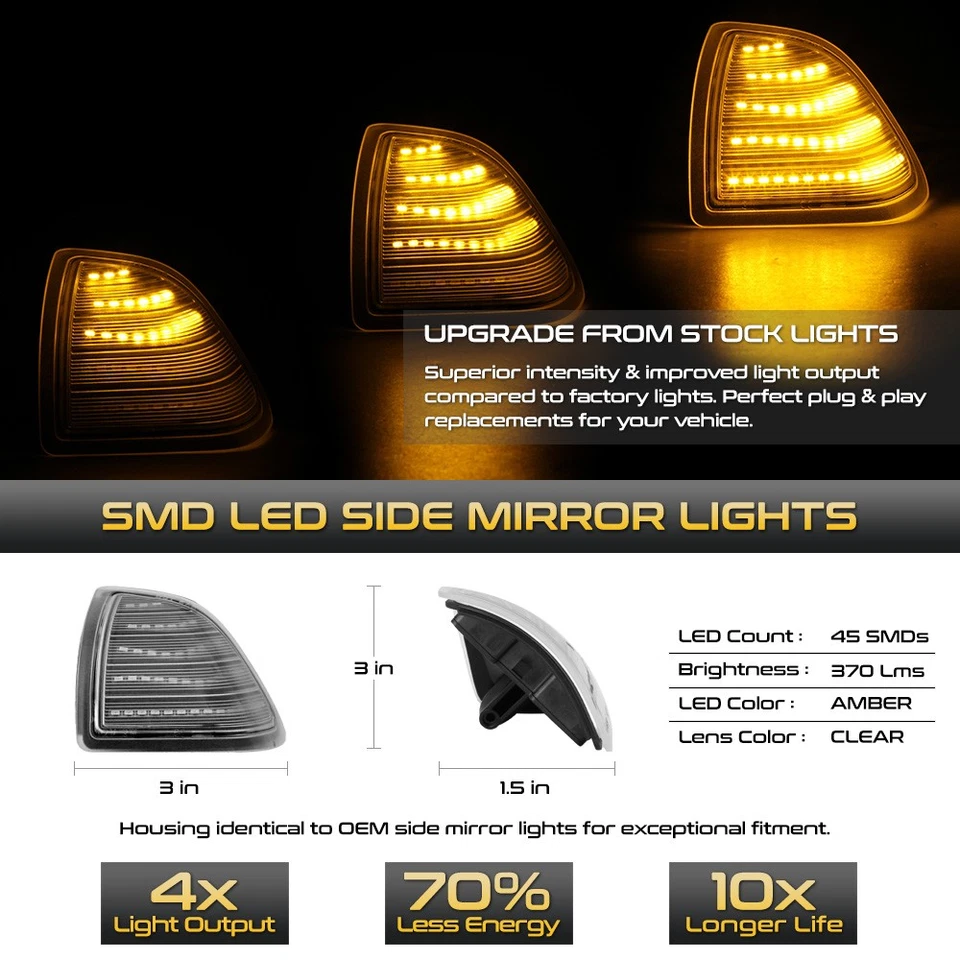 [LED SEQUENTIAL SIGNAL]For 09-18 RAM 1500 2500 3500 Tow Mirror Signal Light Lamp Foto 2 de 4