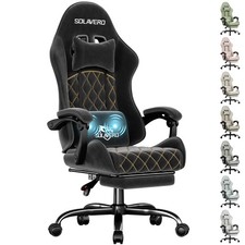 Gaming Stuhl Ergonomischer, gamer stuhl mit Massage-Lendenkissen & Fu&szlig;st&uuml;tze