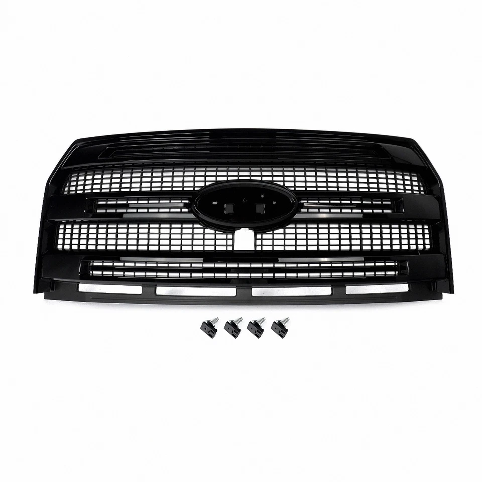 For 2015-2017 Ford F-150 F150 Platinum Shadow Black Front Grille W/ Camera Hole Foto 2 de 4