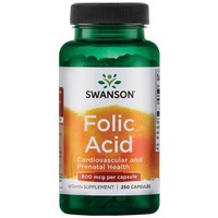 Swanson Folic Acid FolsäUre 800 Mcg - 250 Kapseln