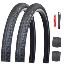 2 Pack 700x40c Gravel Bike Tires with Tube/no Tube   Black - 2 Tires  2levers