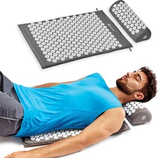 Gaiam Acupressure Mat and Pillow Set, Acupuncture Style Massage Mat & Pillow, Re