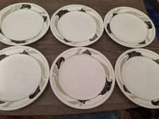 CORELLE BLACK ORCHID BREAD/DESSERT PLATES  X 6 PREOWNED FREE USA SHIPPING