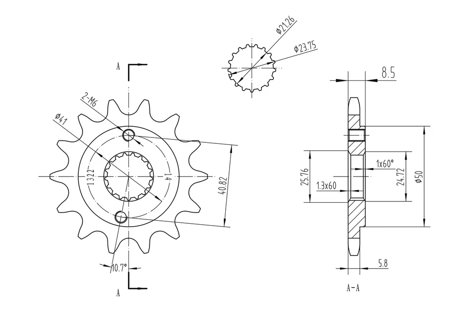 For Honda XR400R 1996-2004 BikeMaster 965554 520 Series Sprocket Foto 2 de 2