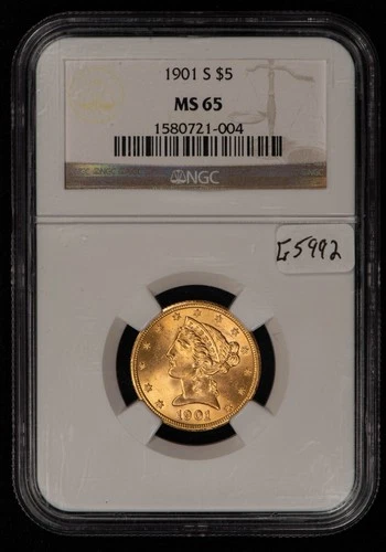 1901 G$5 Liberty Head Gold Half Eagle - NGC MS 65 - SKU-G5992
