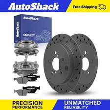 Rear Drilled Slotted Brake Rotors Ceramic Pads Hubs for Subaru Crosstrek