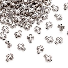 Craftdady 100Pcs Antique Silver Tiny Cross 10x8x3mm, Cross, 100pcs