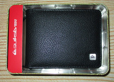 MENS QUIKSILVER BLACK BIFOLD WALLET WITH TIN GIFT BOX