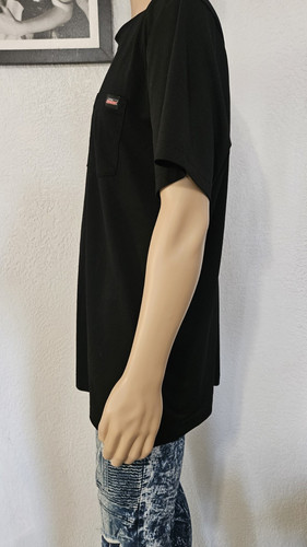 T-shirt Dickies uomo XLT poliestere tasca frontale manica corta Activewear nera - Foto 2 di 6