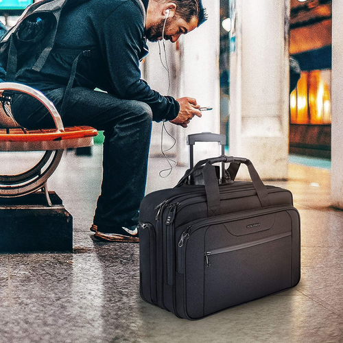 KROSER Trolley Business, Handgepäck Koffer, Rolling Case Mit Rädern Bis Zu 17,3 - Afbeelding 6 van 12