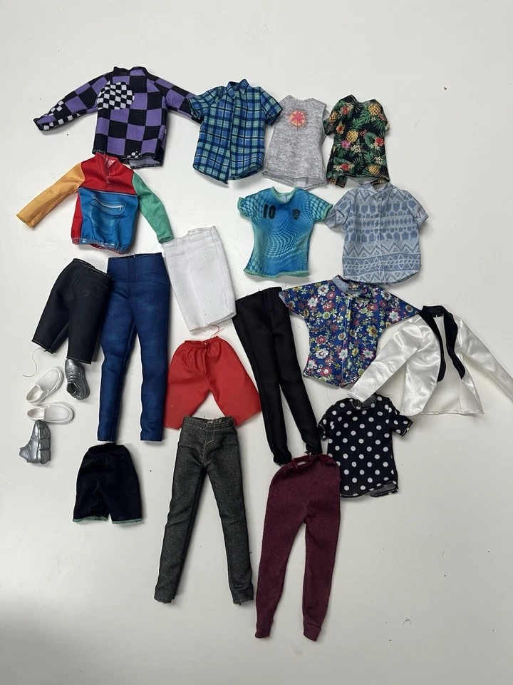 Barbie Ken Clothes Bundle Tops Shorts Shoes Accessory Mattel Fashion Doll Lot - Image 2 of 4