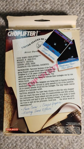 Choplifter! Colecovision & ADAM Complete In Box CIB, FULLY TESTED AND WORKING! - Picture 4 of 15