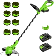 SUNCHERS 12-inch 2OV Cordless String Trimmer with Charger, 2 X 2.0Ah Battery Pow