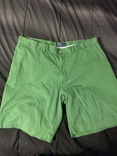 Polo Ralph Lauren Men's Casual Chino Shorts Green, Flat Front, Cotton