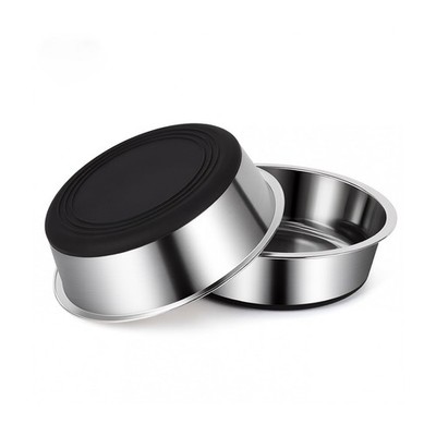 Dog Bowls Durable Heavy Duty Stainless Steel Dog Bowls Non-Slip Basic Bowl fo...
