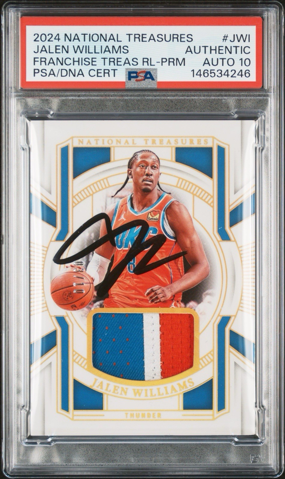 2024 National Treasures Jalen Williams GOLD Patch Auto /10 NT PSA 10 JDUB OKC⚡️
