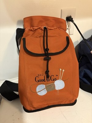 Eagle Good To Go Orange Tote Bag Knitting Bag Drawstring Closure No Tag