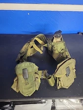Vintage US Military Field Gear Web Belt Pouches Canteen USGI Suspenders